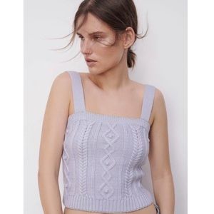 Zara cable knit cropped top